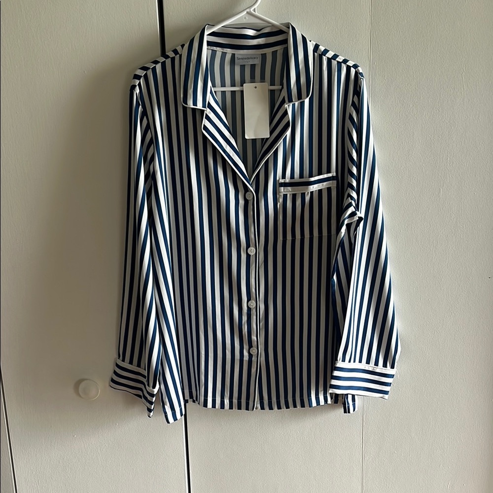 Serenedelicacy Women’s Striped Pajama SHIRT